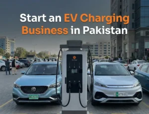 Two electric vehicles, an MG ZS EV and a BYD Atto 3, are parked next to ACharge EV charging business station